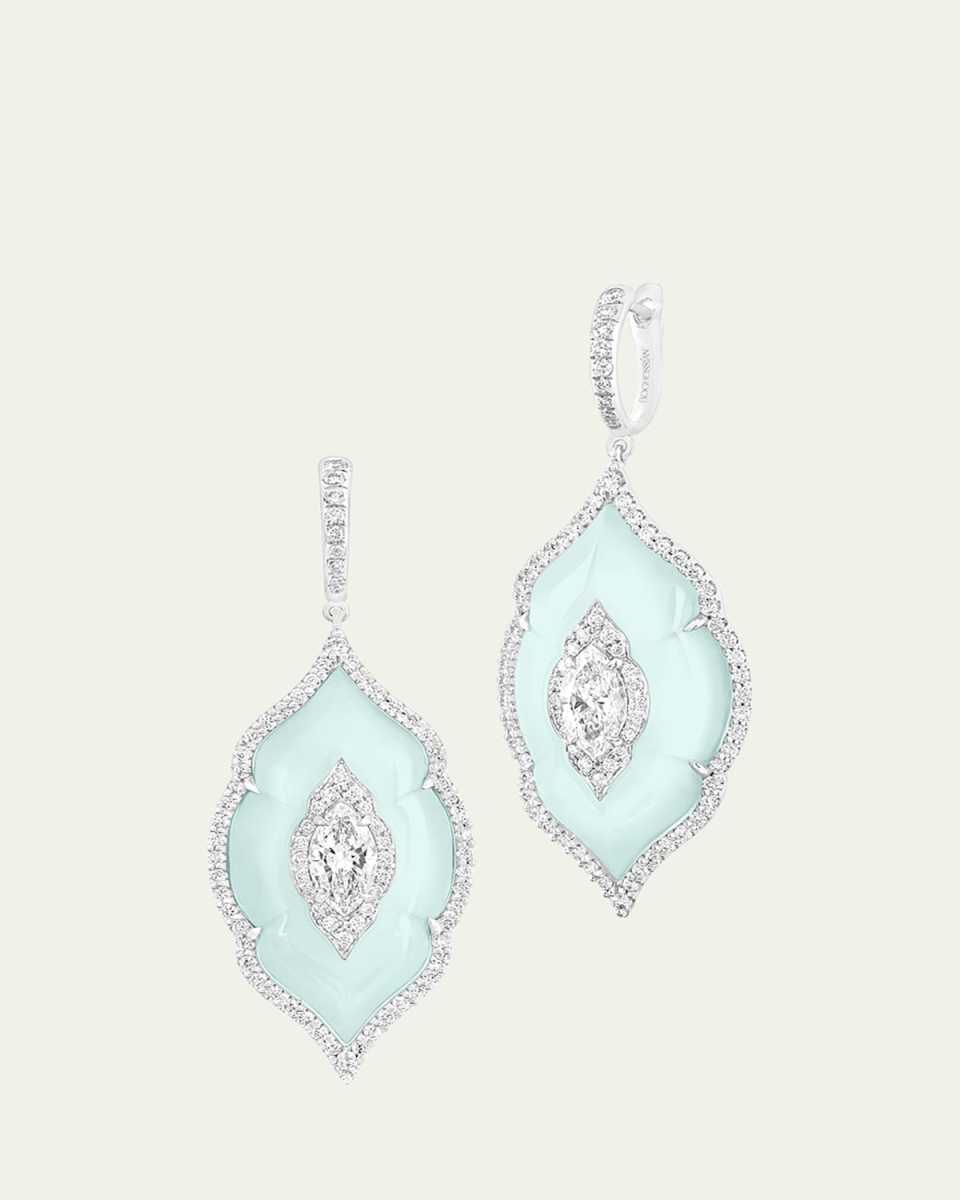 18K Arches Diamond and Agate Earrings